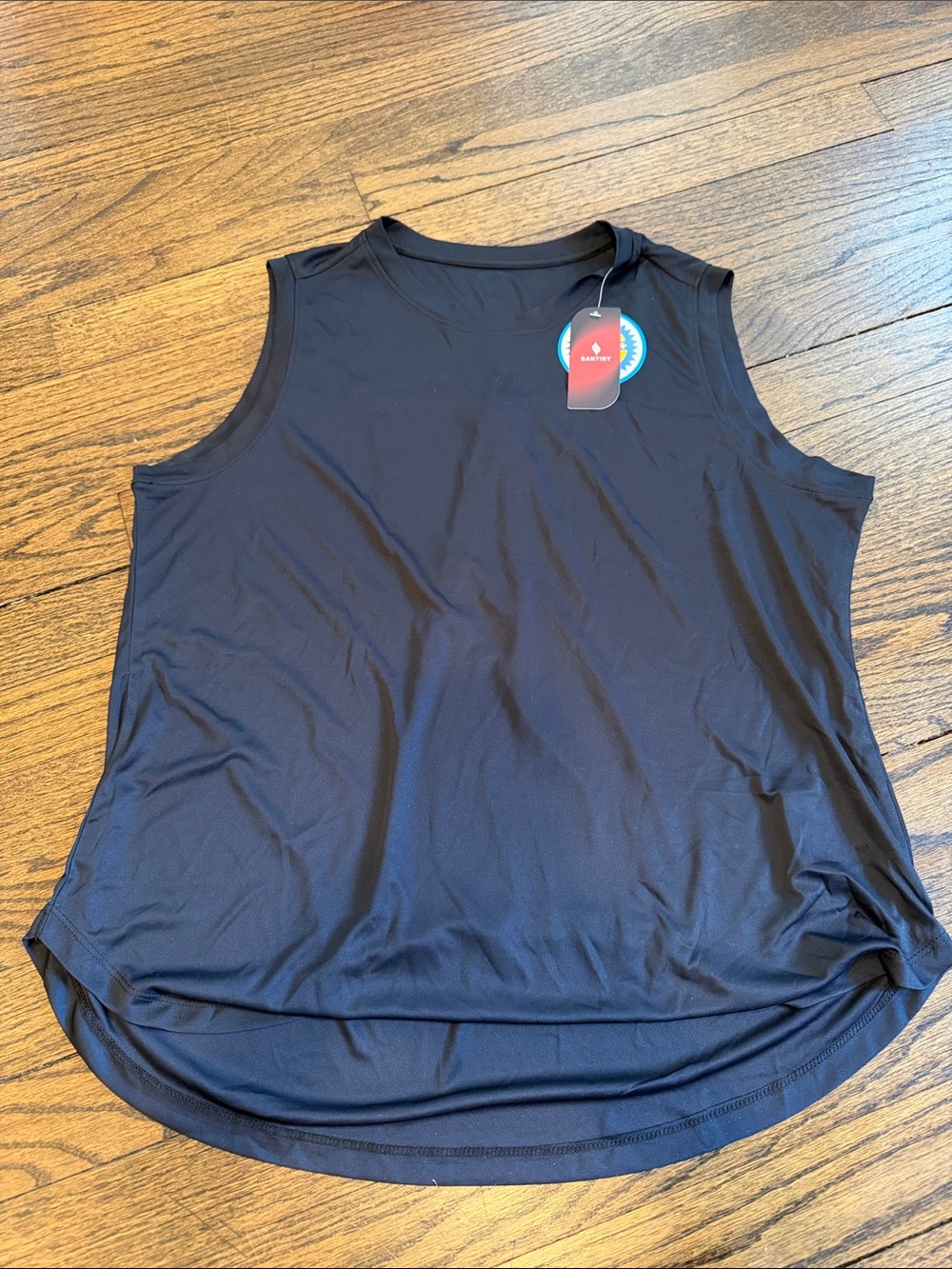 Women's Black Performance Tank Top - Casual Activewear -C#1